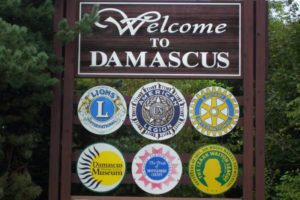 damascus welcome sign