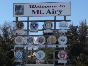 mount airy welcome sign